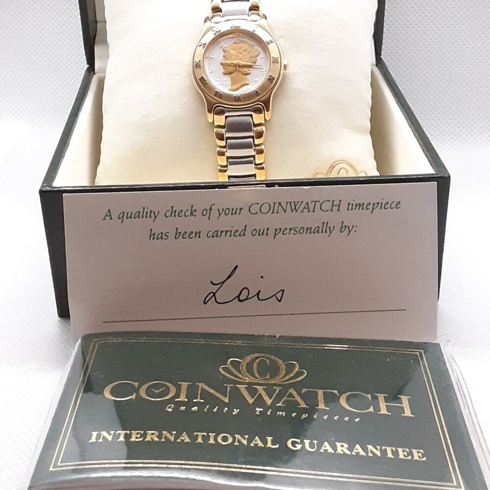 HOST PICK!!  Banker finance style ...  NEW Ladies Mercury Dime Coinwatch - Picture 9 of 9